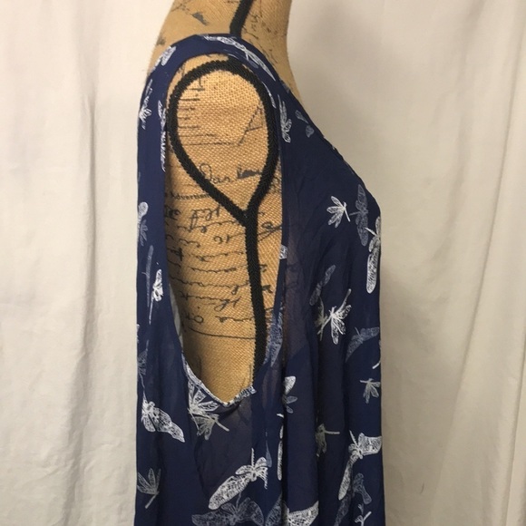 Torrid Women’s Plus Size 4X Sheer Tunic or Swim Suit Cover Navy Blue white - Picture 4 of 11